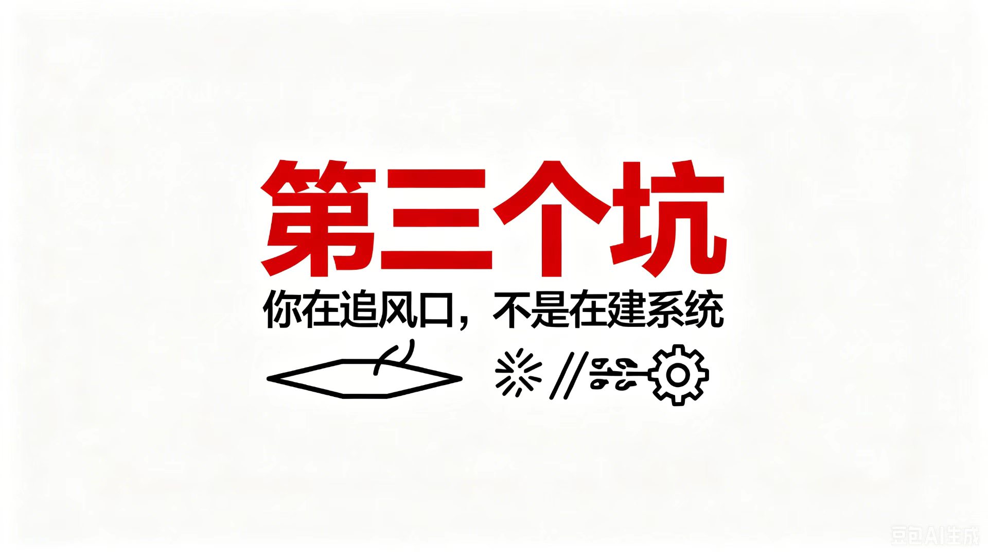 第三个坑：你在追风口，不是在建系统