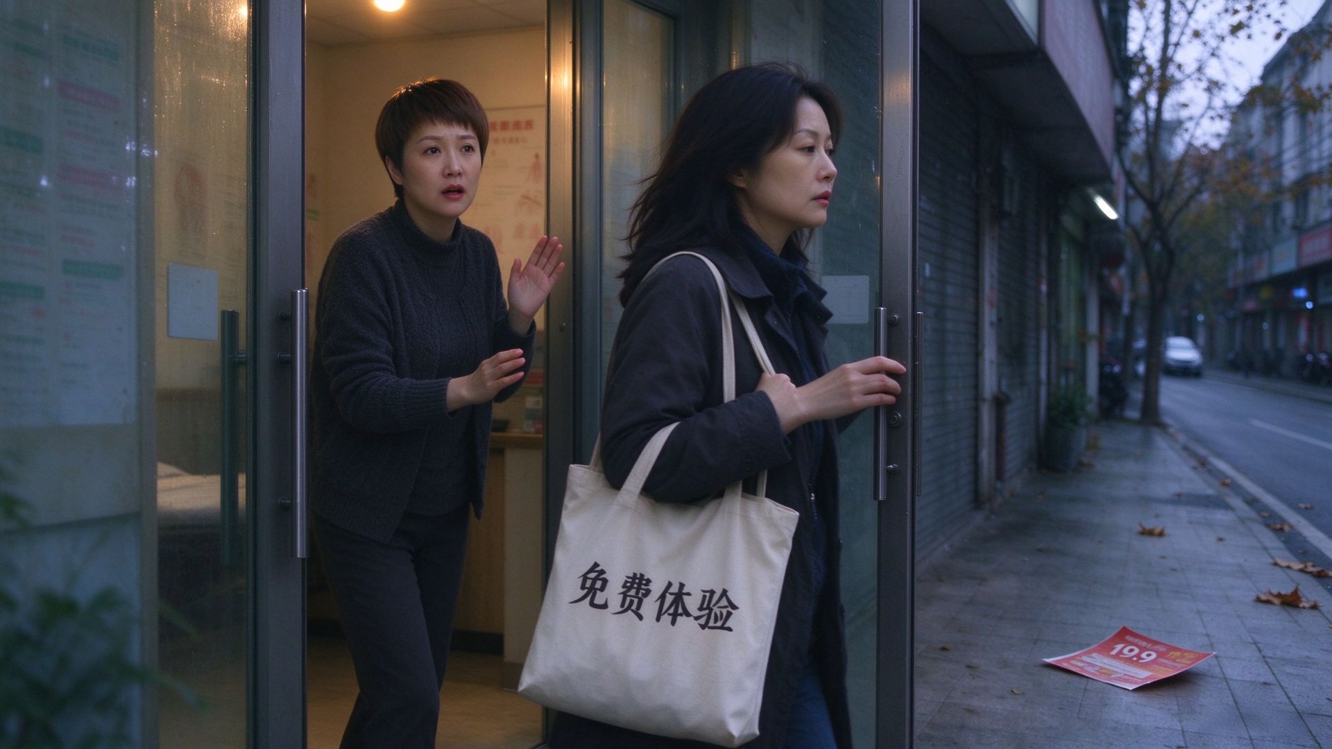 客户拎着免费体验袋转身就走，店家在身后挥手——占了便宜，人却再不回头