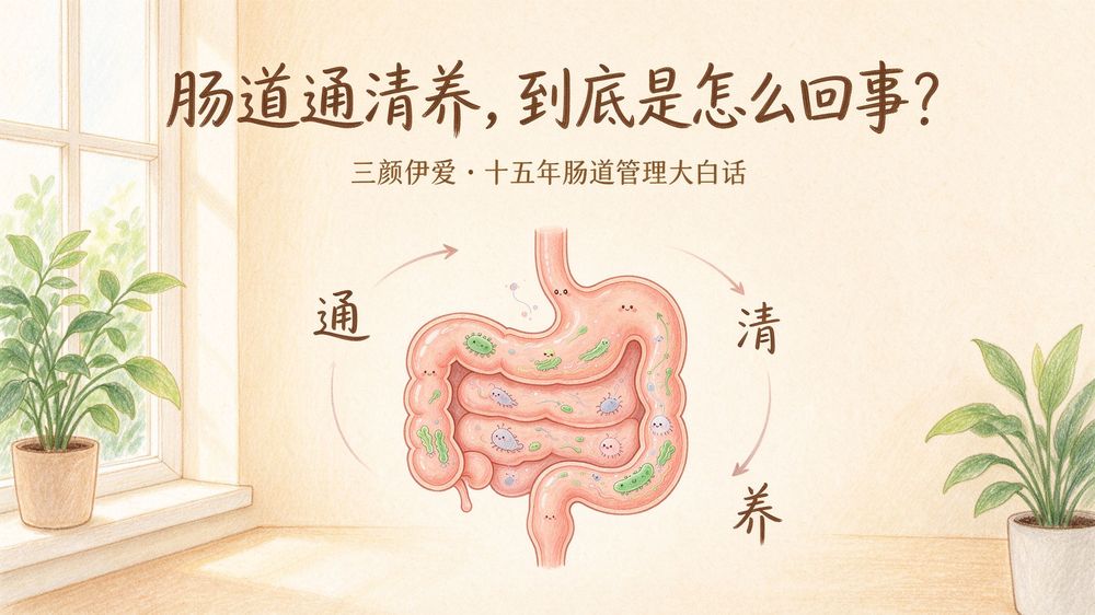 肠道"通清养"到底是怎么回事？——三颜伊爱把十五年肠道管理说成大白话