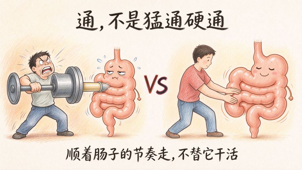 通，不是猛通硬通——顺着肠子的节奏走，不替它干活